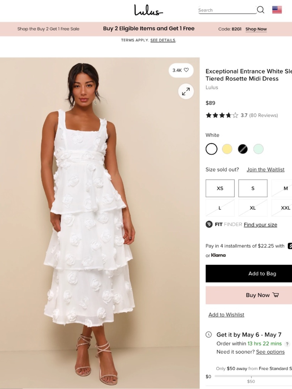 Lulus Exceptional Entrance White Sleeveless Tiered Rosette Midi Dress - Picture 16 of 16